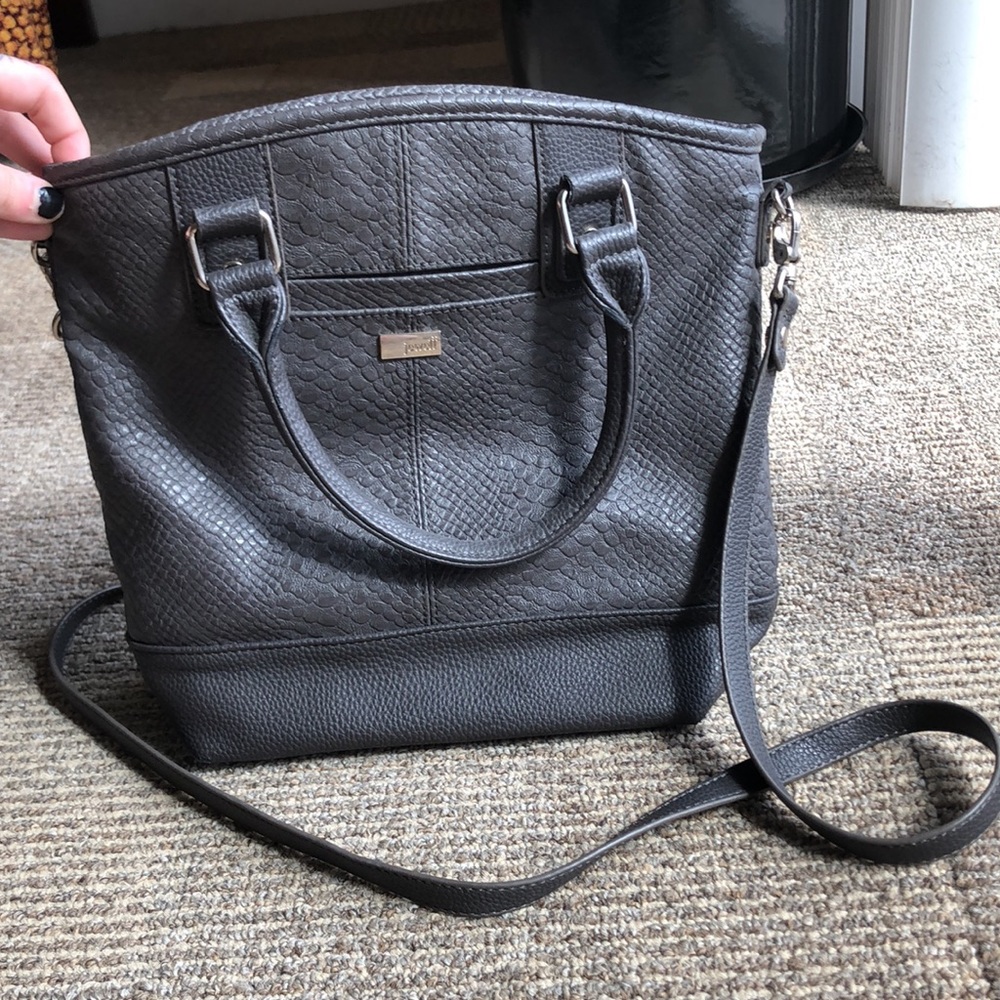 Gray scaley crossbody bag